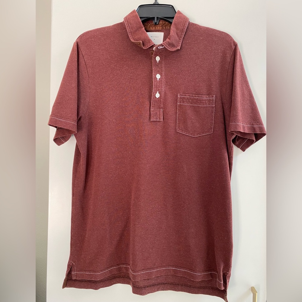 Billy Reid Heathered Maroon Polo Shirt
